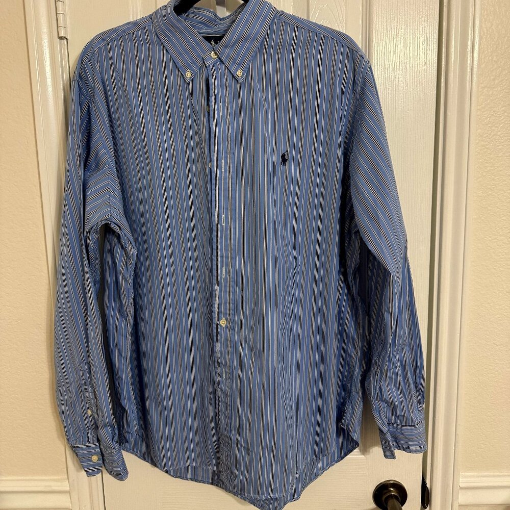 Ralph Lauren Button Down XL Classic Fit Light blue stripes